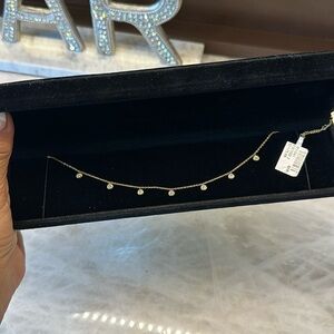 18k yellow gold chain with 7x0.15 carat dangling natural diamonds 💎 over 1.00ct